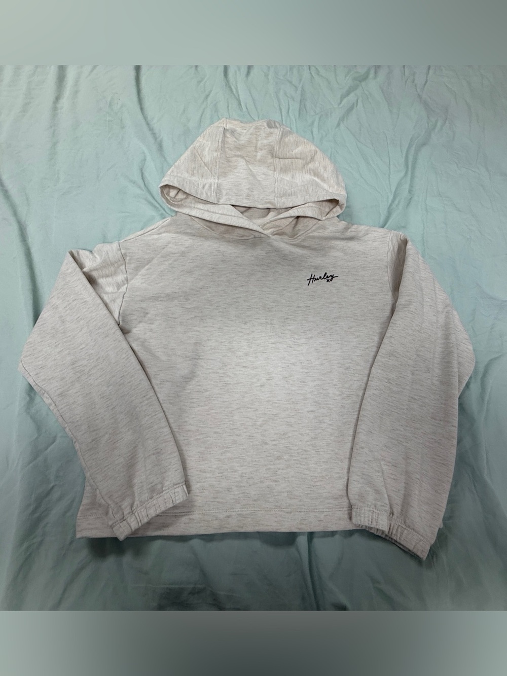 Hurley Heathered Cream Youth Large Athletic Pullover Hoodie